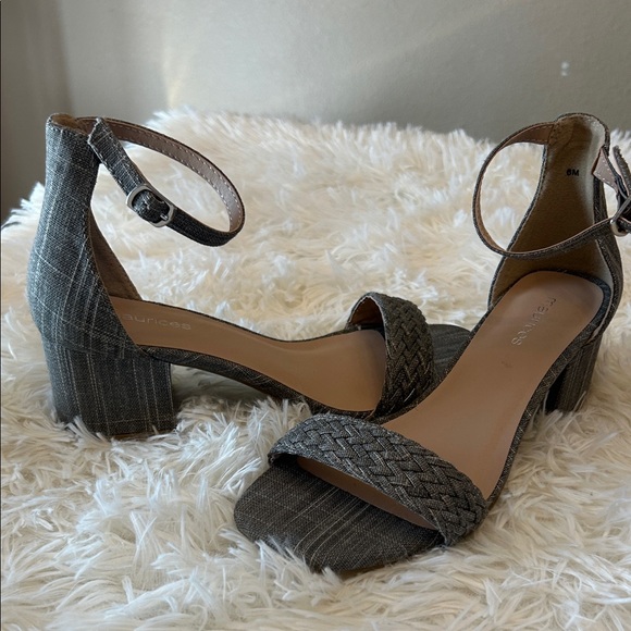 Maurices Taupe Braided Front Ankle-Strap Block Heel Sandal - Picture 11 of 14